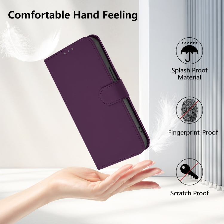 Funda de Cuero con Cordón para OnePlus 12 5G con Tacto de Piel (Violeta)
