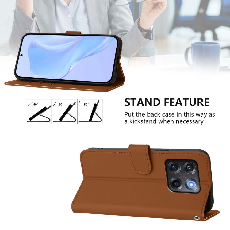 Funda de Cuero con Cordón para OnePlus Ace Pro 5G (Marrón)