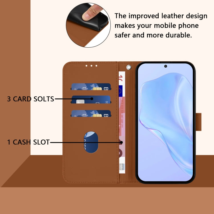 Funda de Cuero con Cordón para OnePlus Ace Pro 5G (Marrón)