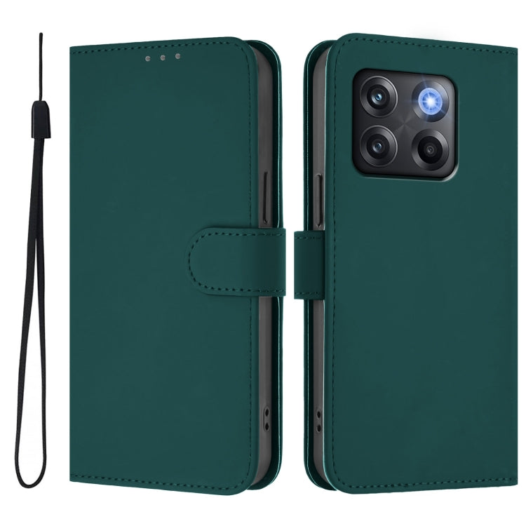 Funda de Cuero con Cordón para OnePlus Ace Pro 5G (Verde Oscuro)
