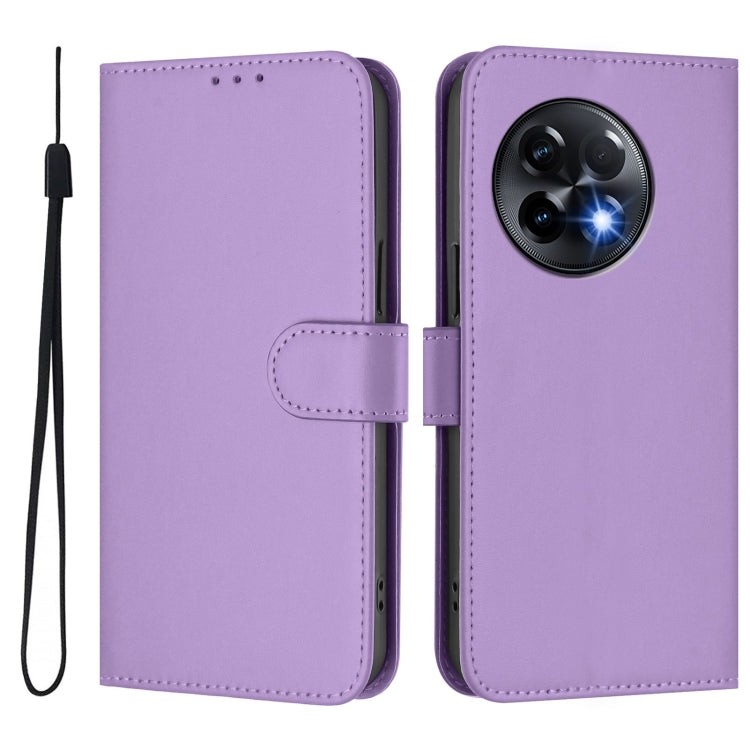 Funda de Cuero con Cordón para OnePlus 11R 5G con Tacto de Piel (Morado Lavanda)