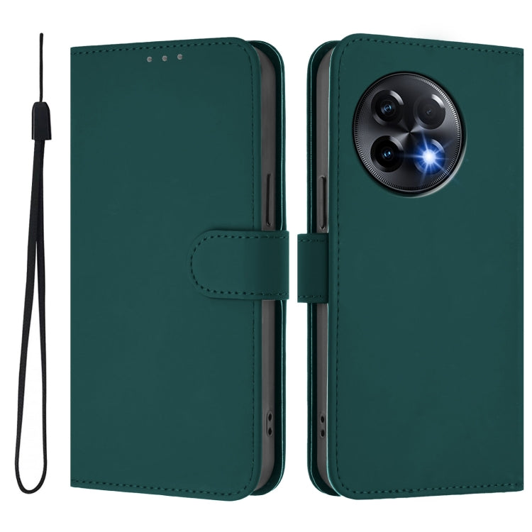 Funda de Cuero con Cordón para OnePlus 11R 5G con Tacto de Piel (Verde Oscuro)