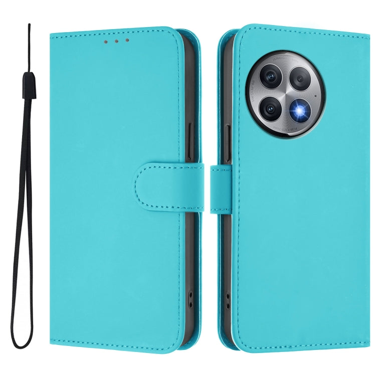 Funda de Cuero con Cordón para OnePlus Ace 2 Pro 5G (Azul Lago)