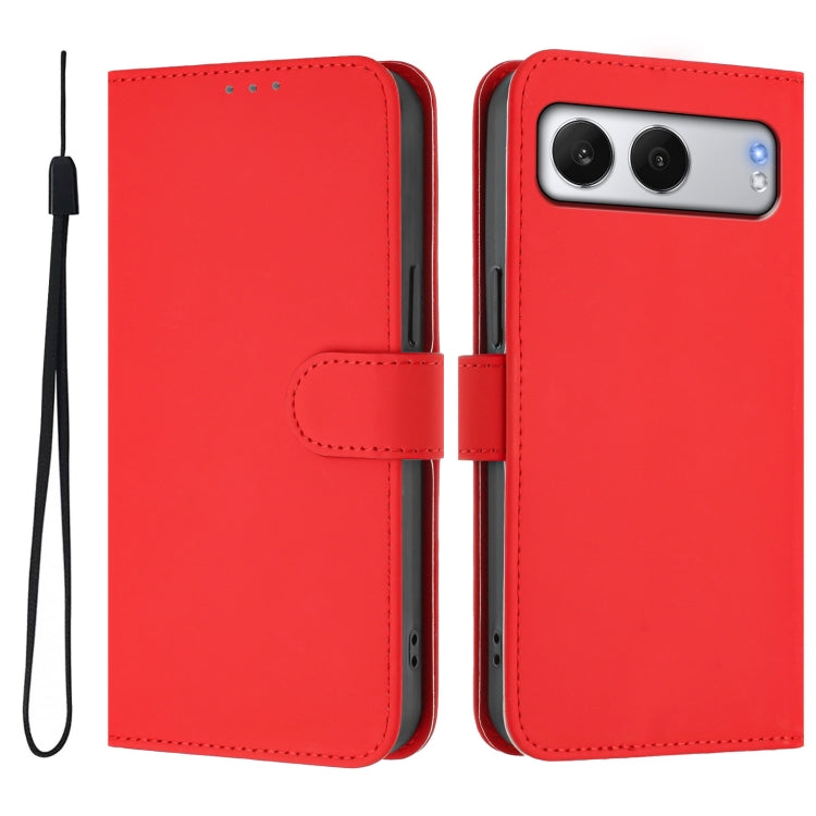 Funda de Cuero con Cordón para OnePlus Nord 4 5G (Rojo)