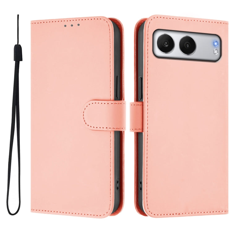 Funda de Cuero con Cordón para OnePlus Nord 4 5G (Rosa)