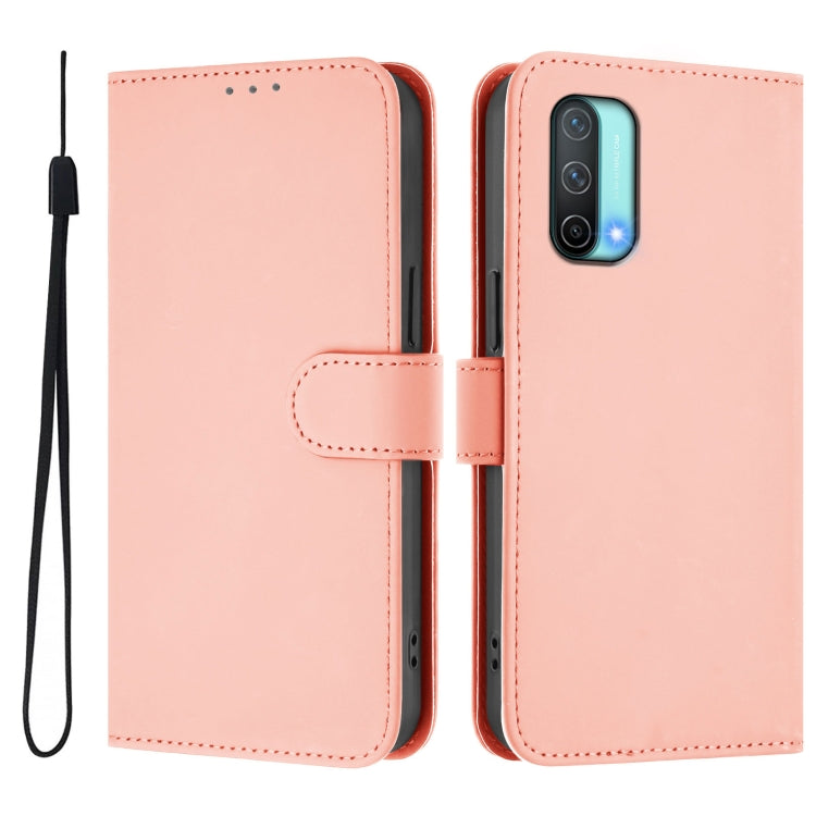 Funda de Cuero con Cordón para OnePlus Nord Ce 5G (Rosa)