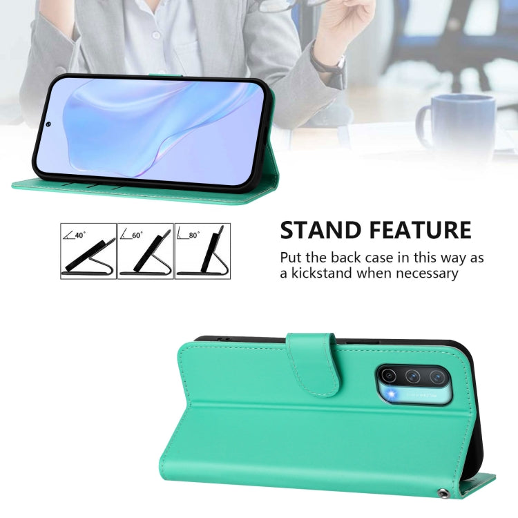 Funda de Piel Sintética con Cordón para OnePlus Nord Ce 5G (Verde)