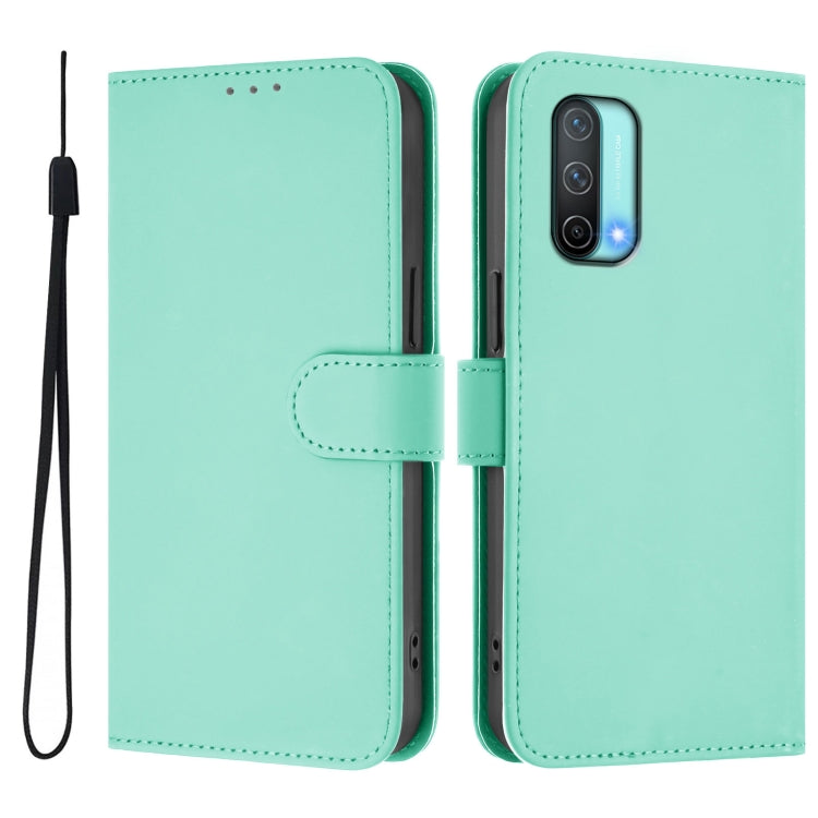 Funda de piel sintética con cordón para OnePlus Nord Ce 5G (Verde Menta)