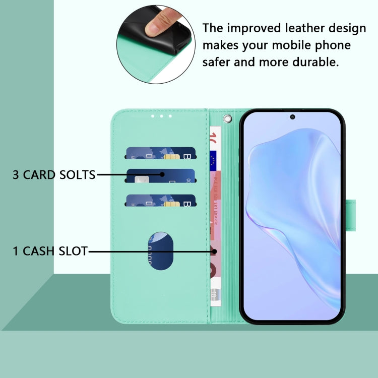 Funda de piel sintética con cordón para OnePlus Nord Ce 5G (Verde Menta)