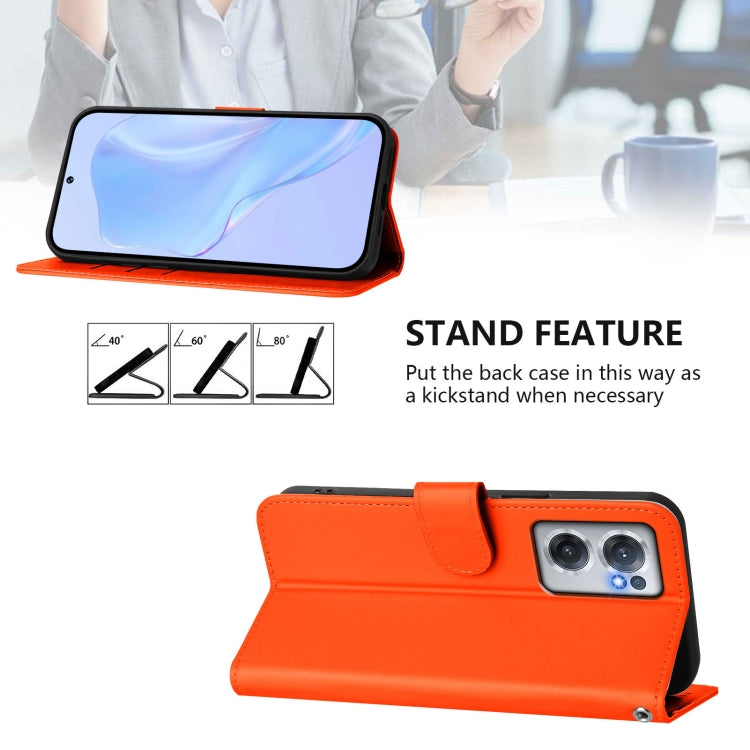 Funda de Piel Sintética con Cordón para OnePlus Nord Ce 2 5G (Naranja)