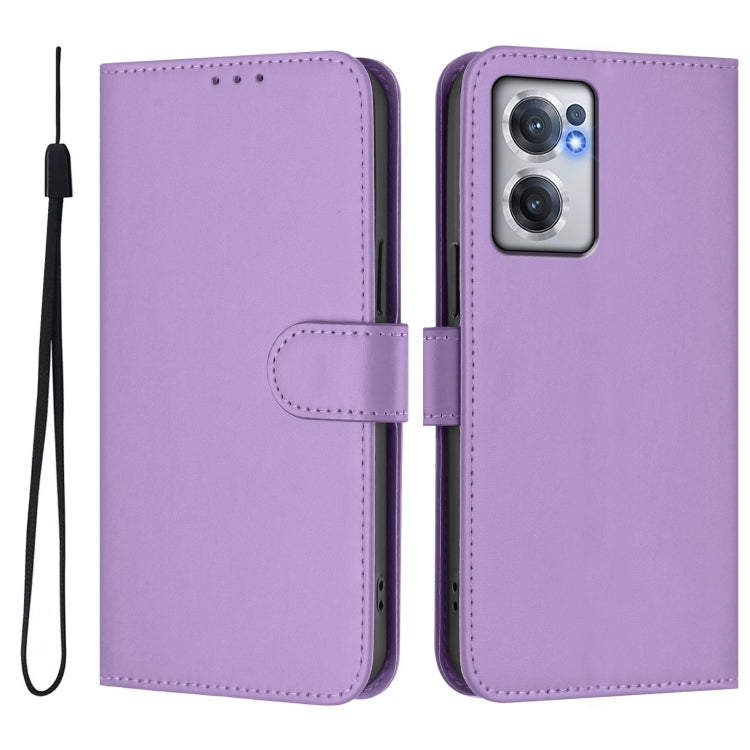 Funda de Piel Sintética con Cordón para OnePlus Nord Ce 2 5G (Morado Lavanda)