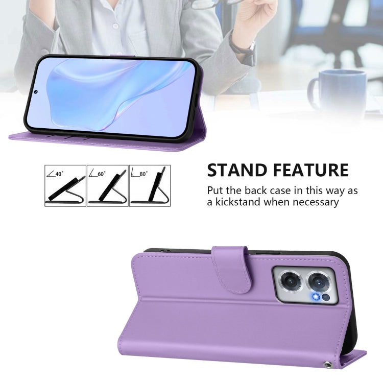 Funda de Piel Sintética con Cordón para OnePlus Nord Ce 2 5G (Morado Lavanda)