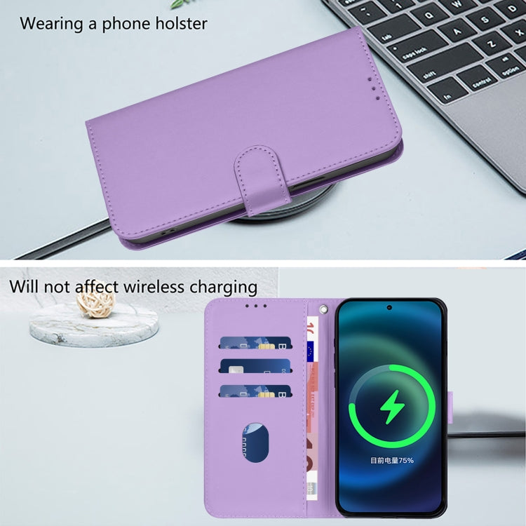 Funda de Piel Sintética con Cordón para OnePlus Nord Ce 2 5G (Morado Lavanda)