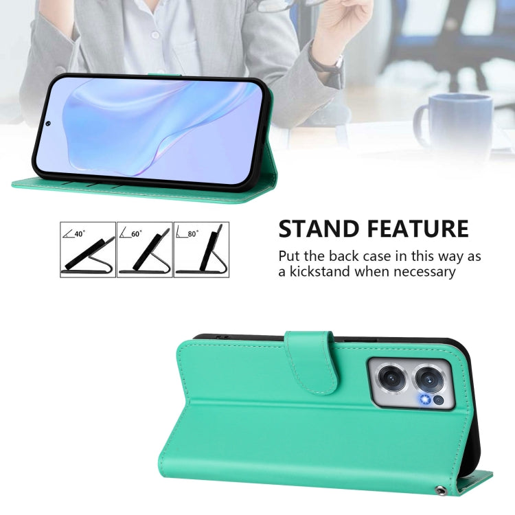 Funda de Piel Sintética con Cordón para OnePlus Nord Ce 2 5G (Verde)