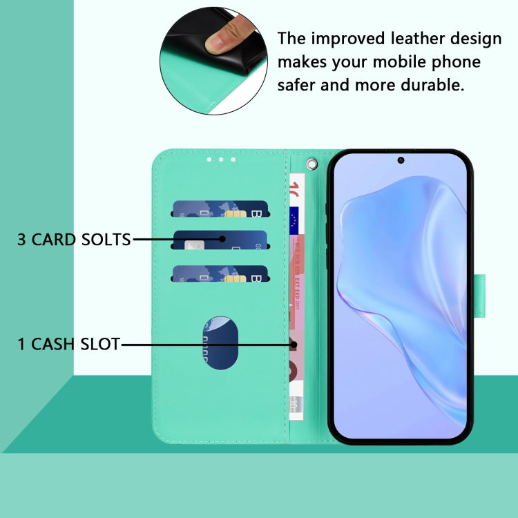 Funda de Piel Sintética con Cordón para OnePlus Nord Ce 2 5G (Verde)