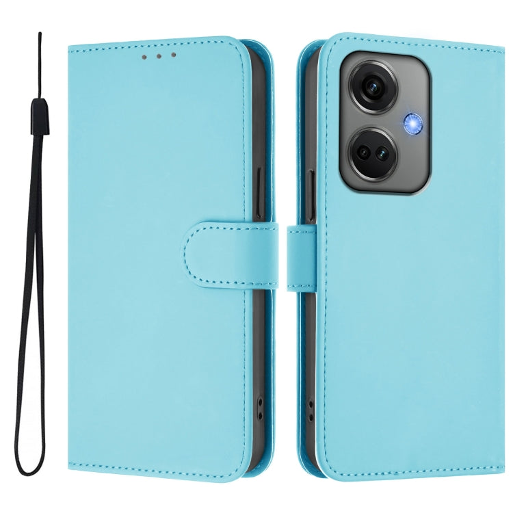 Funda de Cuero con Cordón para OnePlus Nord Ce3 5G (Azul Cielo)