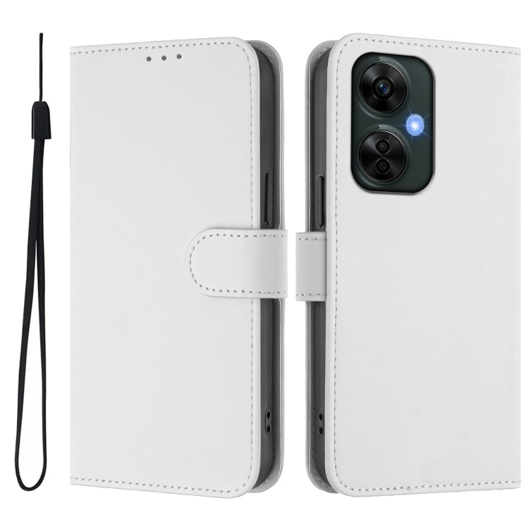 Funda de Cuero con Cordón para OnePlus Nord Ce 3 Lite 5G (Blanco)
