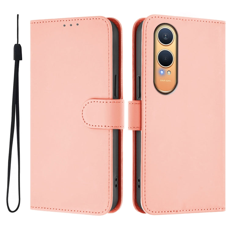 Funda de Cuero con Cordón para OnePlus Nord CE4 Lite 5G (Rosa)