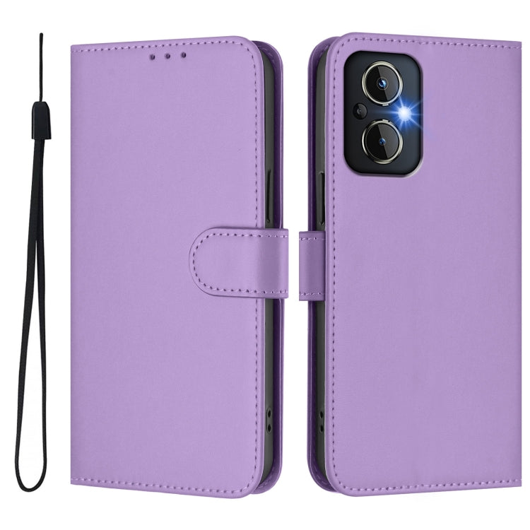 Funda de Cuero con Cordón para OnePlus Nord N20 5G con Tacto de Piel (Morado Lavanda)