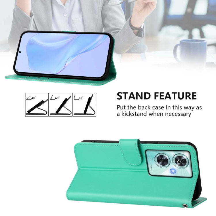 Funda de Piel Sintética con Cordón para OnePlus Nord N30 Se 5G (Verde)