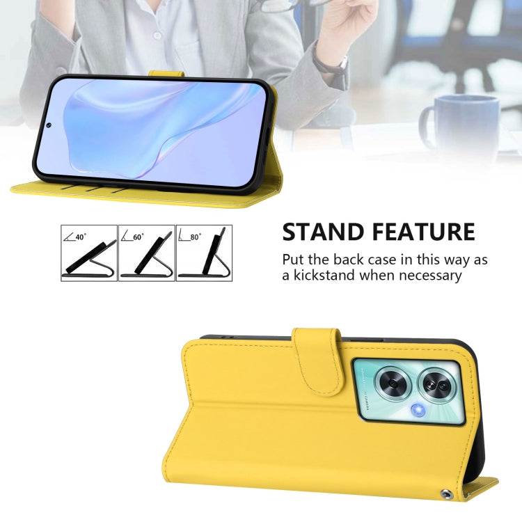 Funda de Piel Sintética con Cordón para OnePlus Nord N30 Se 5G (Amarillo Limón)
