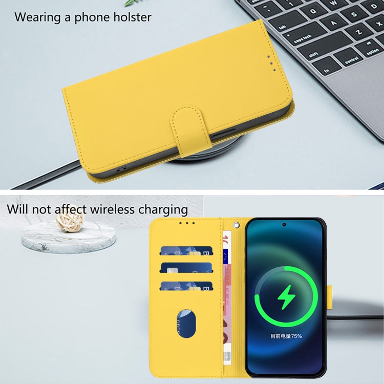 Funda de Piel Sintética con Cordón para OnePlus Nord N30 Se 5G (Amarillo Limón)