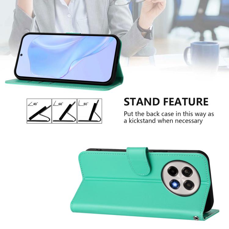 Funda de Cuero con Cordón para OnePlus Ace 5 Pro / Ace 5 / 13R (Verde)