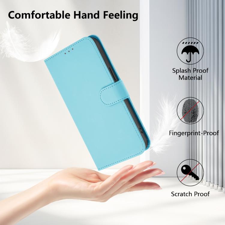 Funda de Cuero con Cordón para OnePlus Ace 5 Pro / Ace 5 / 13R (Azul Cielo)