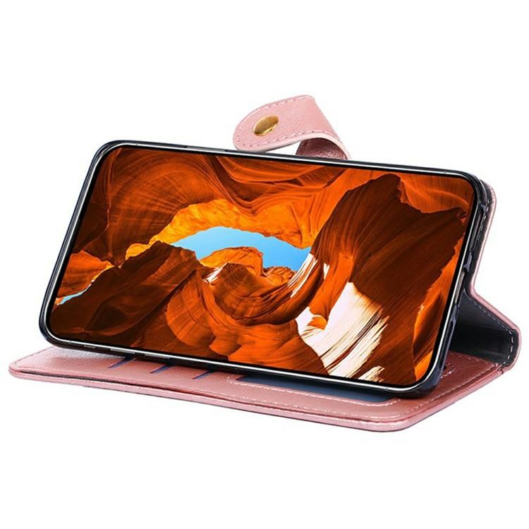 Funda de cuero con cremallera para Samsung Galaxy Xcover 7 Pro 5G (oro rosa)