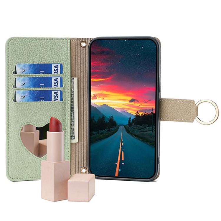 Funda de cuero con textura de lichi cruzada para Samsung Galaxy F06 5G (verde)