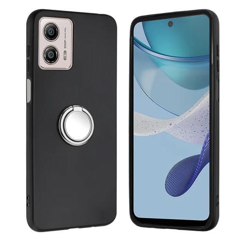 Funda TPU con Soporte de Anillo Mate para Motorola Moto G53/G13/G23 (Plateada)
