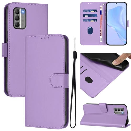 Funda Piel Sintética Nokia G400 con Cordón (Morado Lavanda)