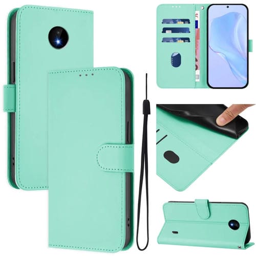 Funda de Piel Sintética con Cordón para Nokia C10/C20 (Verde Menta)