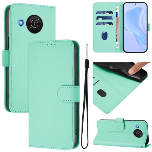 Funda de Piel Sintética con Cordón para Nokia X20/X10 (Verde Menta)