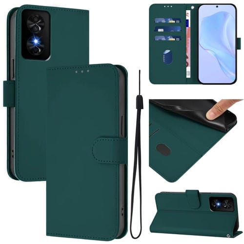 Funda de Piel Sintética para TCL 50 Se con Cordón (Verde Oscuro)