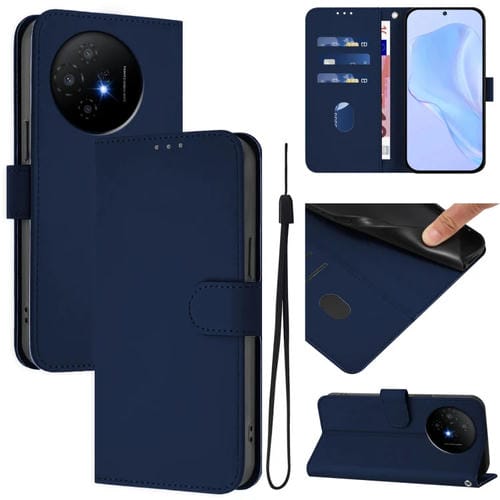Funda Piel Sintética + Cordón para TCL 50 Xl (Azul Marino)