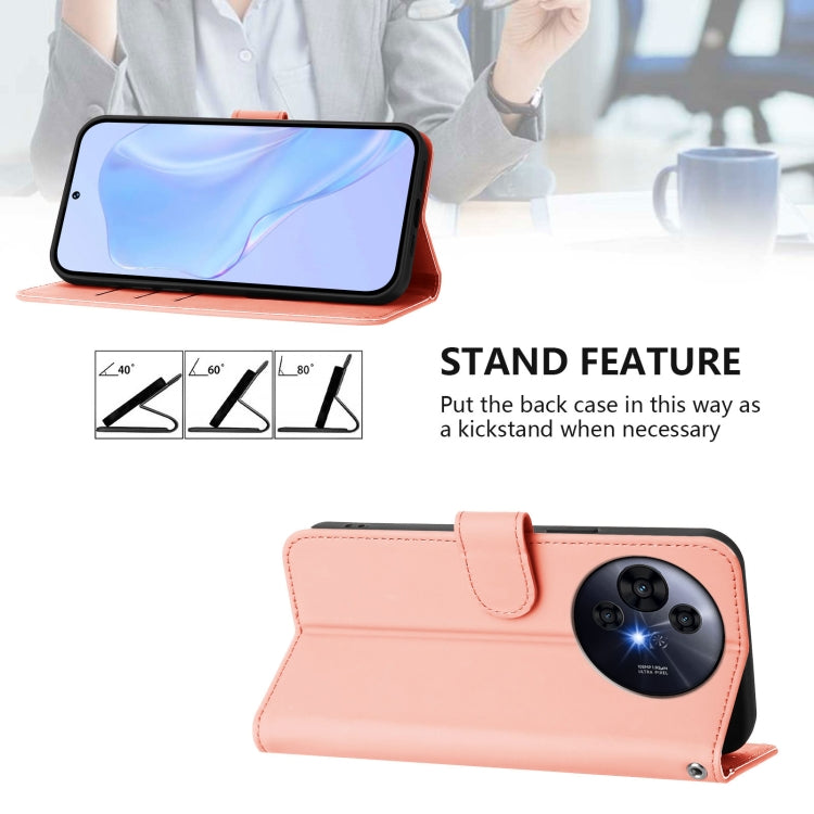 Funda de Cuero Nxtpaper para TCL 50 Pro con Textura de Piel y Cordón (Rosa)
