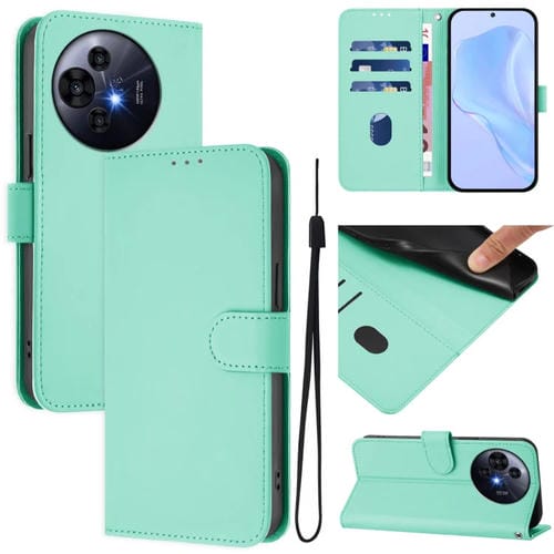 Funda Cuero Nxtpaper para TCL 50 Pro con Textura Piel y Cordón (Verde Menta)