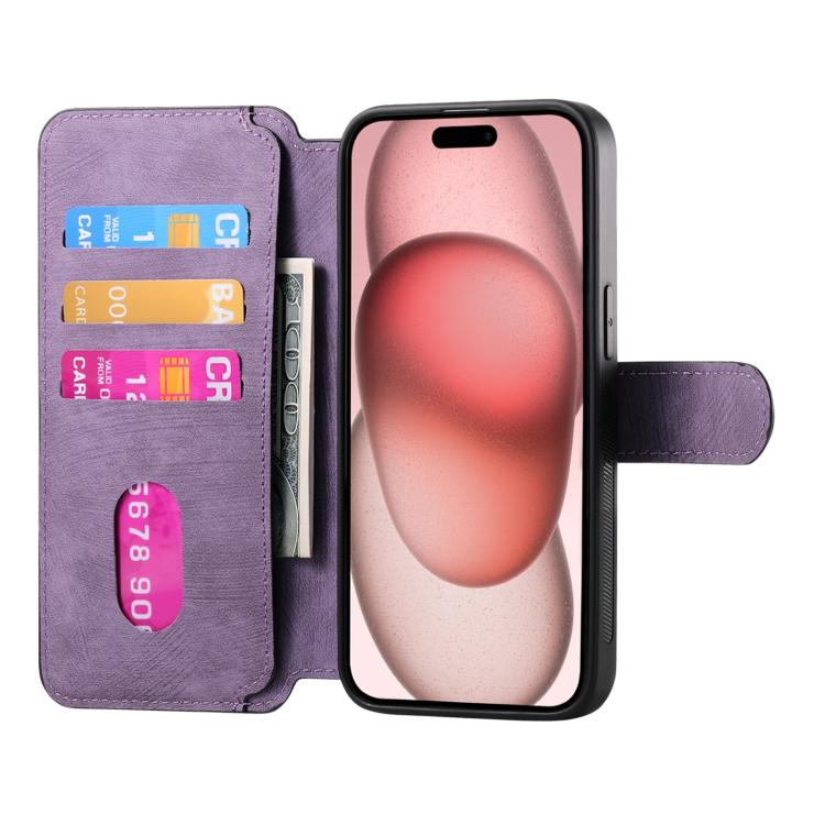 Funda de Cuero Retro Antirrobo con Rfid y Magsafe para iPhone 16E (Morado)