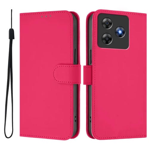 Funda de Cuero con Cordón para BlackView Wave 8C con Tacto de Piel (Rosa Rojo)