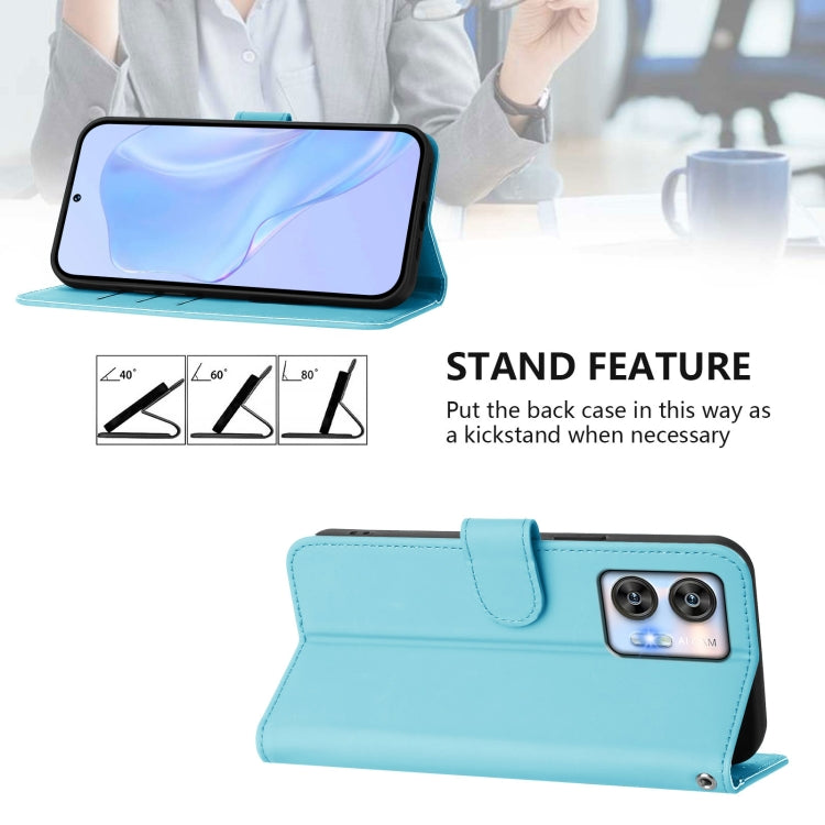 Funda de Piel Sintética con Cordón para Teléfono Oukitel C35 (Azul Cielo)