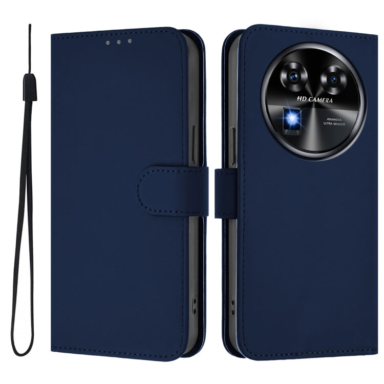 Funda de Piel Sintética con Cordón para Oukitel C37 (Azul Marino)