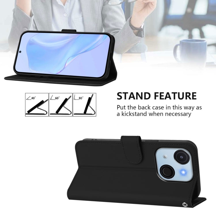 Funda de Piel Sintética con Cordón para Teléfono Itel A50C (Negro)