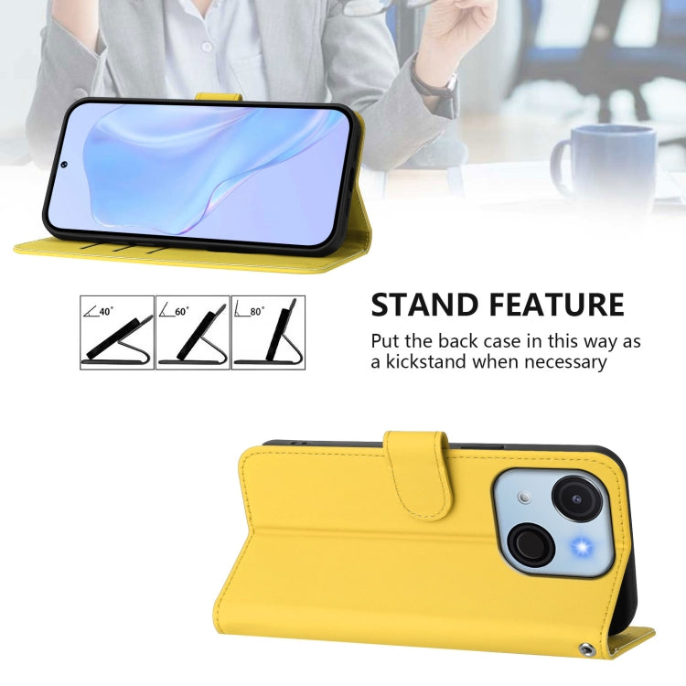 Funda de Piel Sintética con Cordón para Teléfono Itel A50C (Amarillo Limón)