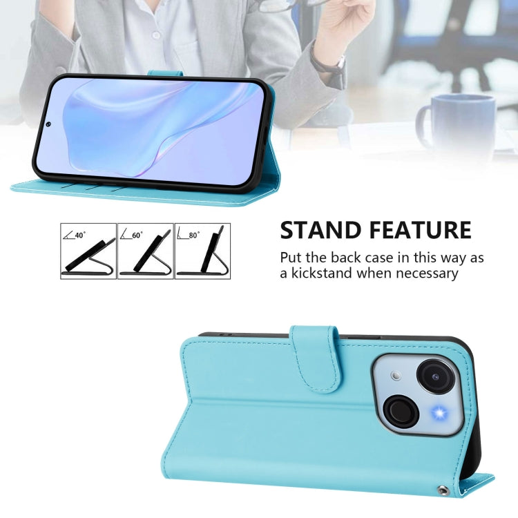 Funda de Piel Sintética con Cordón para Teléfono Itel A50C (Azul Cielo)