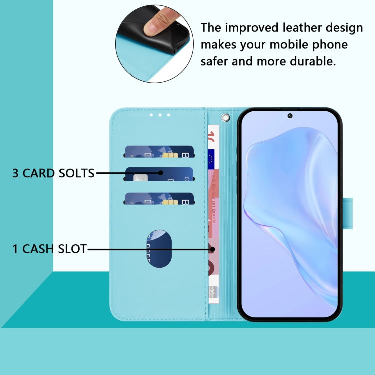 Funda de Piel Sintética con Cordón para Teléfono Itel A50C (Azul Cielo)