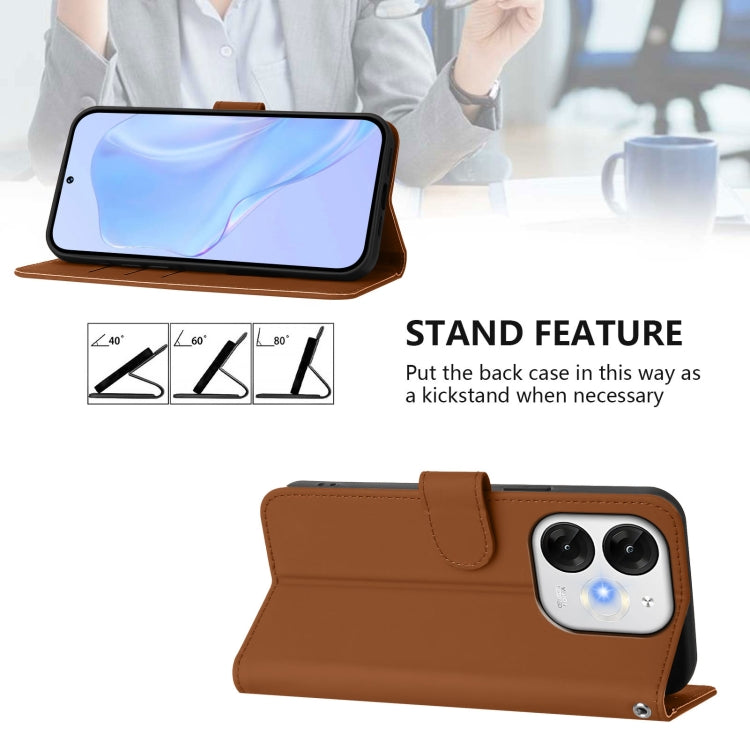 Funda Piel Sintética Itel A80 4G con Cordón para Teléfono (Marrón)