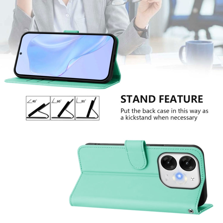 Funda de Piel Sintética con Cordón para Teléfono Itel A80 4G (Verde Menta)
