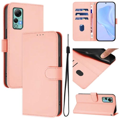 Funda de Piel con Cordón para Ulefone Note 14 con Tacto de Piel (Rosa)