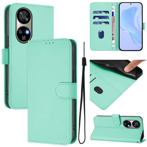 Funda de Piel con Cordón para Ulefone Note 17 Pro Diseño Sintético (Verde Menta)